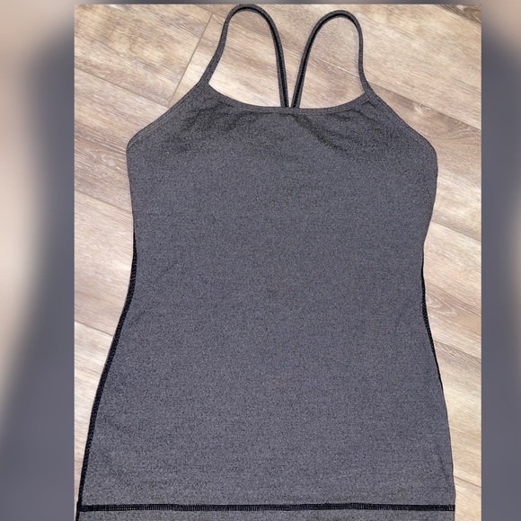 Lululemon Athletica power Y tank black pin stripes Size 4 - Picture 5 of 8